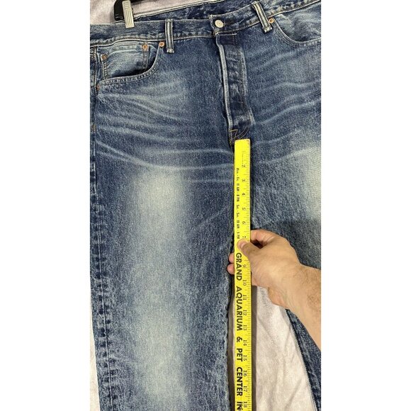 levis 501 stonewash Blue Jeans Button Fly Men’s Size 38x34 - Picture 7 of 16